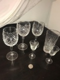 Qty of six pieces cut glass glassware