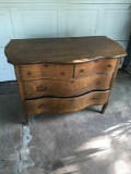 Vintage locking wood chest of drawers