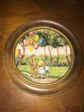 Vintage decorative plate in frame