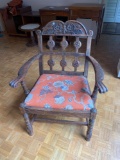 Vintage Feudal Oak Armchair