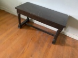 Solid mahogany piano bench