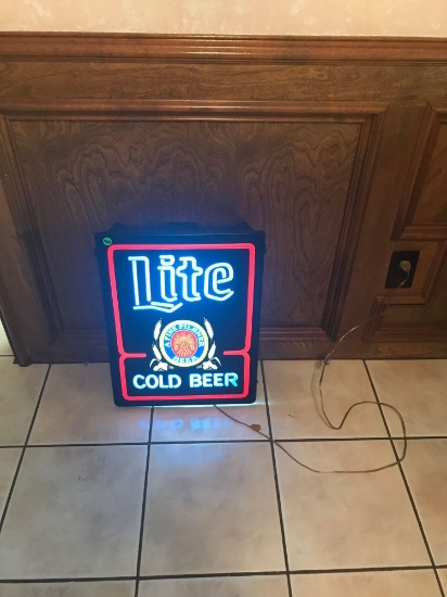 Light up Miller Lite Bar Sign