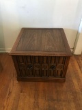 Wood storage end table