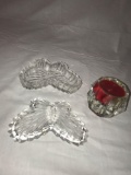 Three pieces of crystal decorations