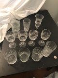 Qty of 11 crystal and glass drinkware