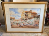 Shing Woon Kai watercolor in frame signed