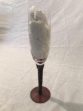 Etched glass and onyx champagne flute