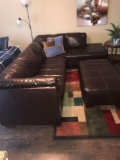 Bonded Leather Sectional Sofa and Ottoman