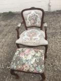 Vintage chair with ottoman