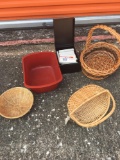 Qty of handmade baskets and other household items