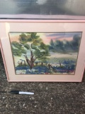 Signed watercolor on paper in frame