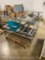 Qty of commercial shelving and sink