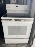 White GE Glass Top Electric Range