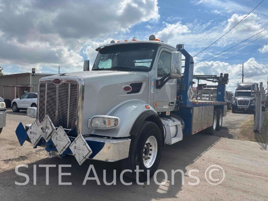 2015 Peterbilt 567 T/A Flatbed Truck w/ Crane