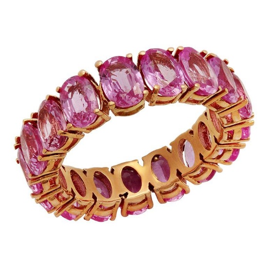 14k Rose Gold 11.12ct Pink Sapphire Eternity Band