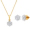 18K Yellow Gold Pendant and Earring Set with 2.93tcw Diamonds