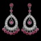 14k Gold 3.22ct Ruby 1.29ct Diamond Earrings