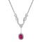 18K white Gold Setting with 1.24ct Ruby and 0.85ct Diamond Ladies Necklace