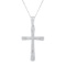 18K White Gold setting with 0.77ct Diamond Cross Pendant