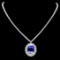 18K White Gold 20.88ct Tanzanite and 5.92ct Diamond Necklace