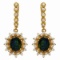 14k Yellow Gold 3.65ct Opal 1.59ct Diamond Earrings