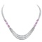 18K White Gold 9.83ct Diamond and 5.75ct Pink Sapphire Necklace