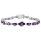 14k White Gold 13.10ct Amethyst 0.69ct Diamond Bracelet