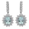 14k White Gold 6.41ct Aquamarine 1.58ct Diamond Earrings