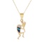 14K Yellow Gold Setting with Opal and Black Onyx Inlay Pendant with Chain