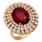 14k Rose Gold 6.71ct Ruby 1.89ct Diamond Ring