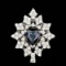 14K White Gold 1.92ct Sapphire and 1.60ct Diamond Ring