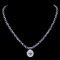 14K White Gold 26.37ct Tanzanite and 2.77ct Diamond Necklace