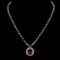 14K Gold 29.87ct Amethyst & 2.52ct Diamond Necklace