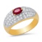 14K Yellow Gold Setting with 0.50ct Ruby and 0.50ct Diamond Ladies Ring