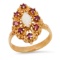 14K Yellow Gold Ruby and Opal Ladies Ring