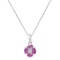 14K White Gold Setting with 0.40ct Pink Sapphire and 0.02ct Diamond Pendant