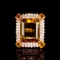 14K Rose Gold 19.0ct Citrine 2.56ct Sapphire and 1.81ct Diamond Ring