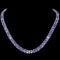 14K White Gold 52.80ct Tanzanite and 1.75ct Diamond Necklace