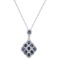 14K White Gold Setting with 1.30ct Sapphire and 0.70ct Diamond Ladies Pendant
