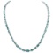 14k White Gold 47.14ct Blue Zircon 1.27ct Diamond Necklace