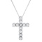 14K White Gold Setting with 2.48ct Diamond Cross Pendant