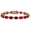 14k Yellow Gold 29.89ct Ruby 0.78ct Diamond Bracelet