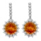 14k White Gold 12.62ct Citrine 2.12ct Diamond Earrings