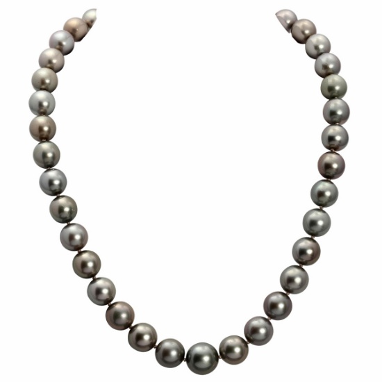10-13mm Natural Black Pearl Necklace