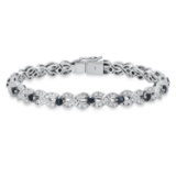 14K White Gold Setting with 1.5ct Sapphire and 2.5ct Diamond Bracelet