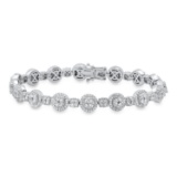 14K White Gold and 3.98ct Diamond Bracelet