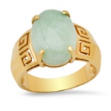 14K Yellow Gold Setting with 5.5ct Jadeite Ladies Ring