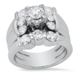 14K White Gold Setting with 0.40ct Center Diamond and 1.76tcw Diamond Ladies Ring