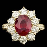 14K Yellow Gold 3.78ct Ruby and 2.12ct Diamond Ring