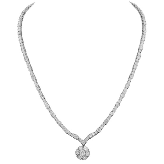 14k White Gold 15.81ct Diamond Necklace